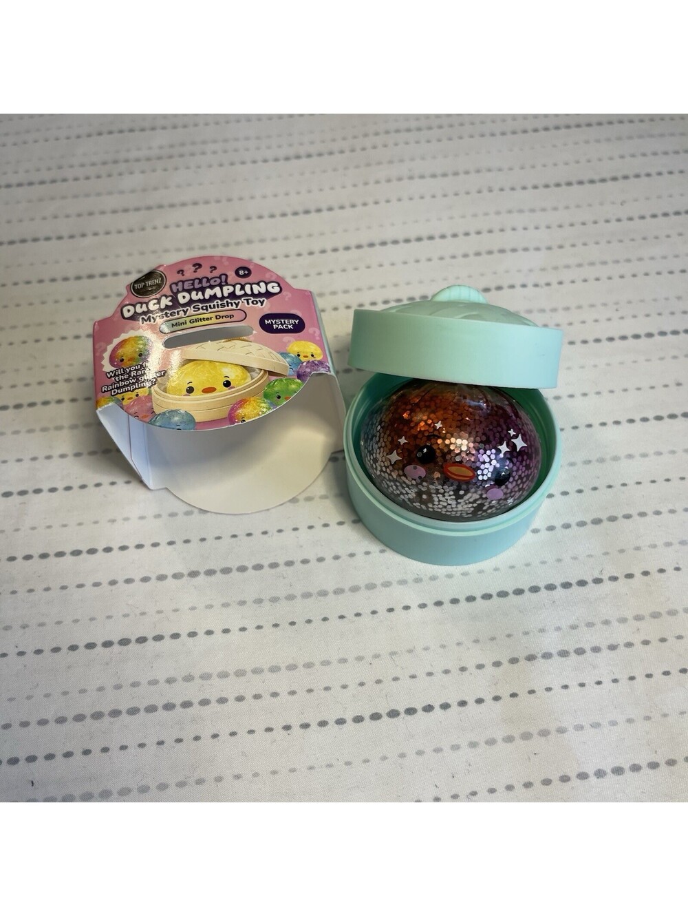 Top Trenz Hello Duck Dumpling Mystery Pack Mini Squishy RARE RAINBOW GLITTER NEW